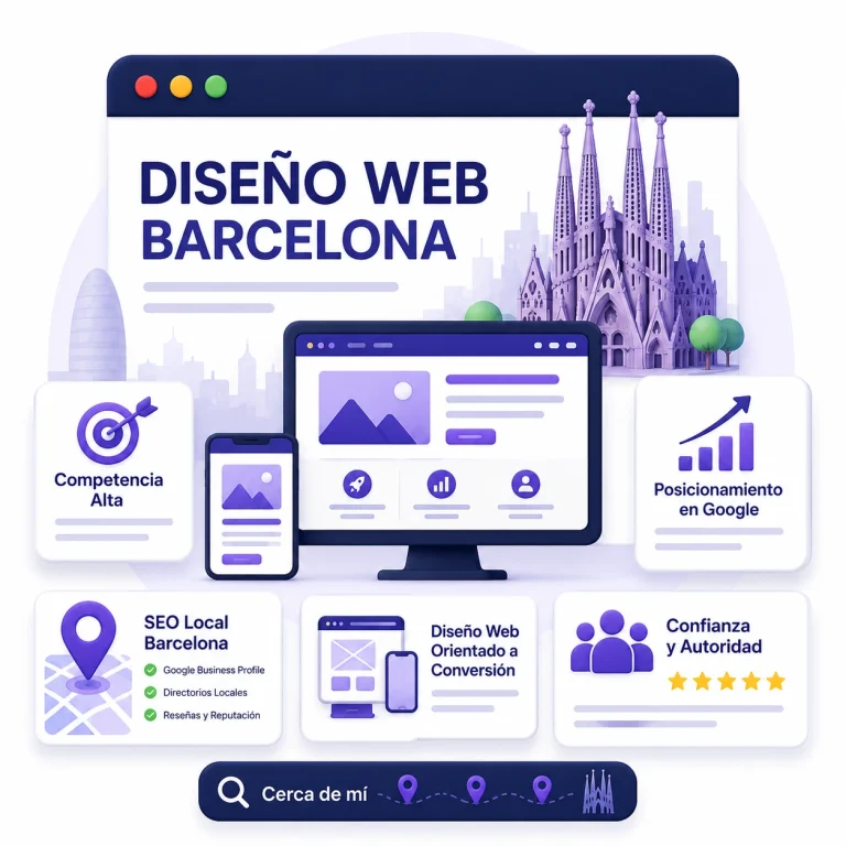 Diseño web en Barcelona con SEO local, posicionamiento en Google y estrategia digital para empresas y negocios locales