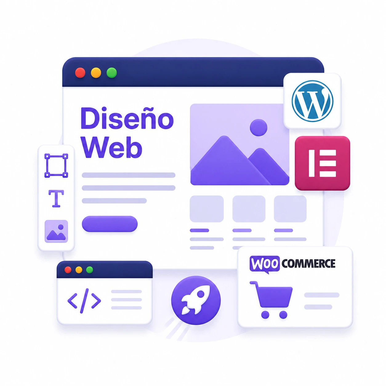 Diseño y desarrollo web profesional con WordPress, Elementor y WooCommerce para empresas y negocios.